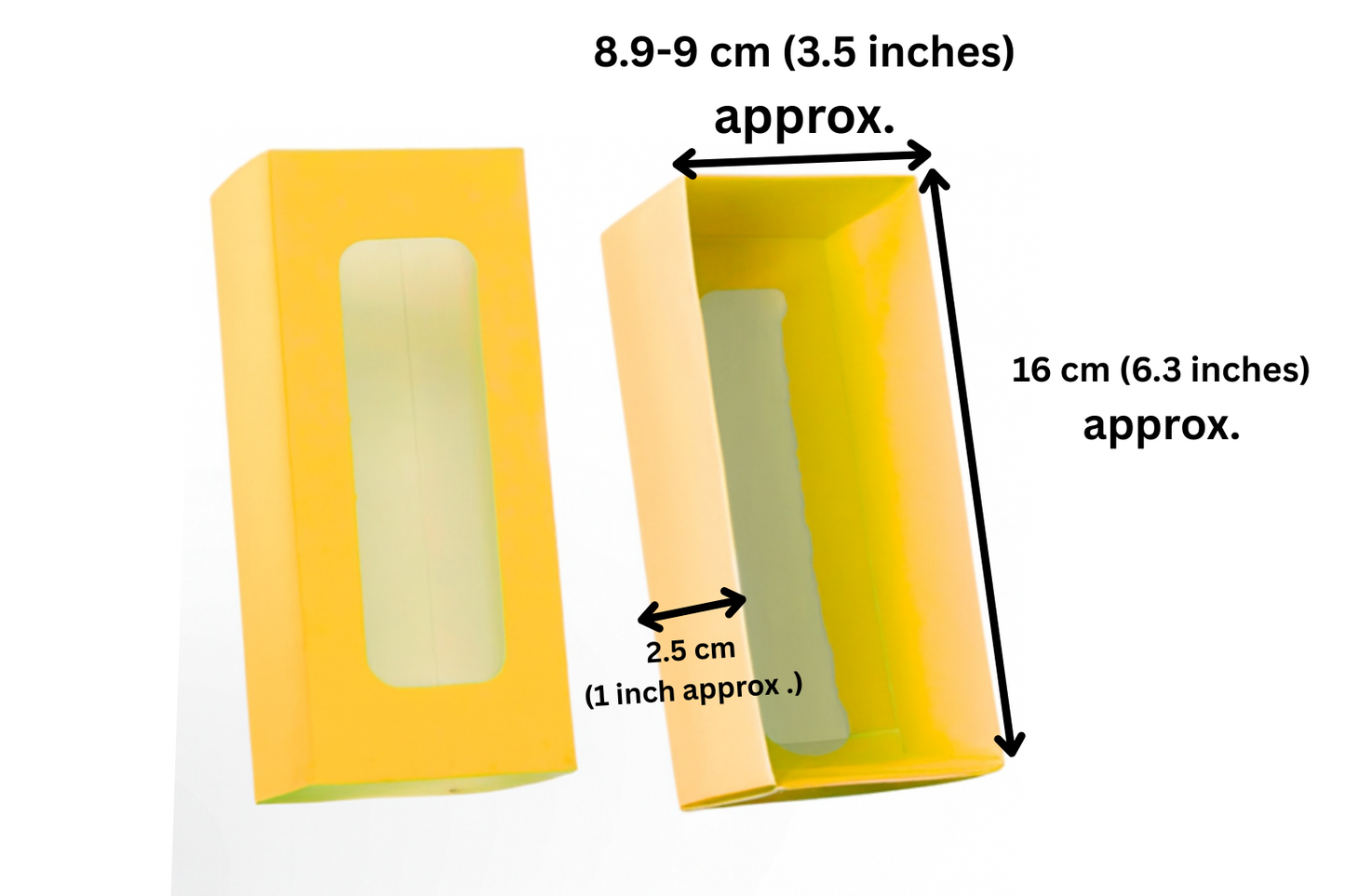 Yellow Kunafa Chocolate Bar Box – Pack of 10 Pcs | Window Chocolate Bar Box Packaging