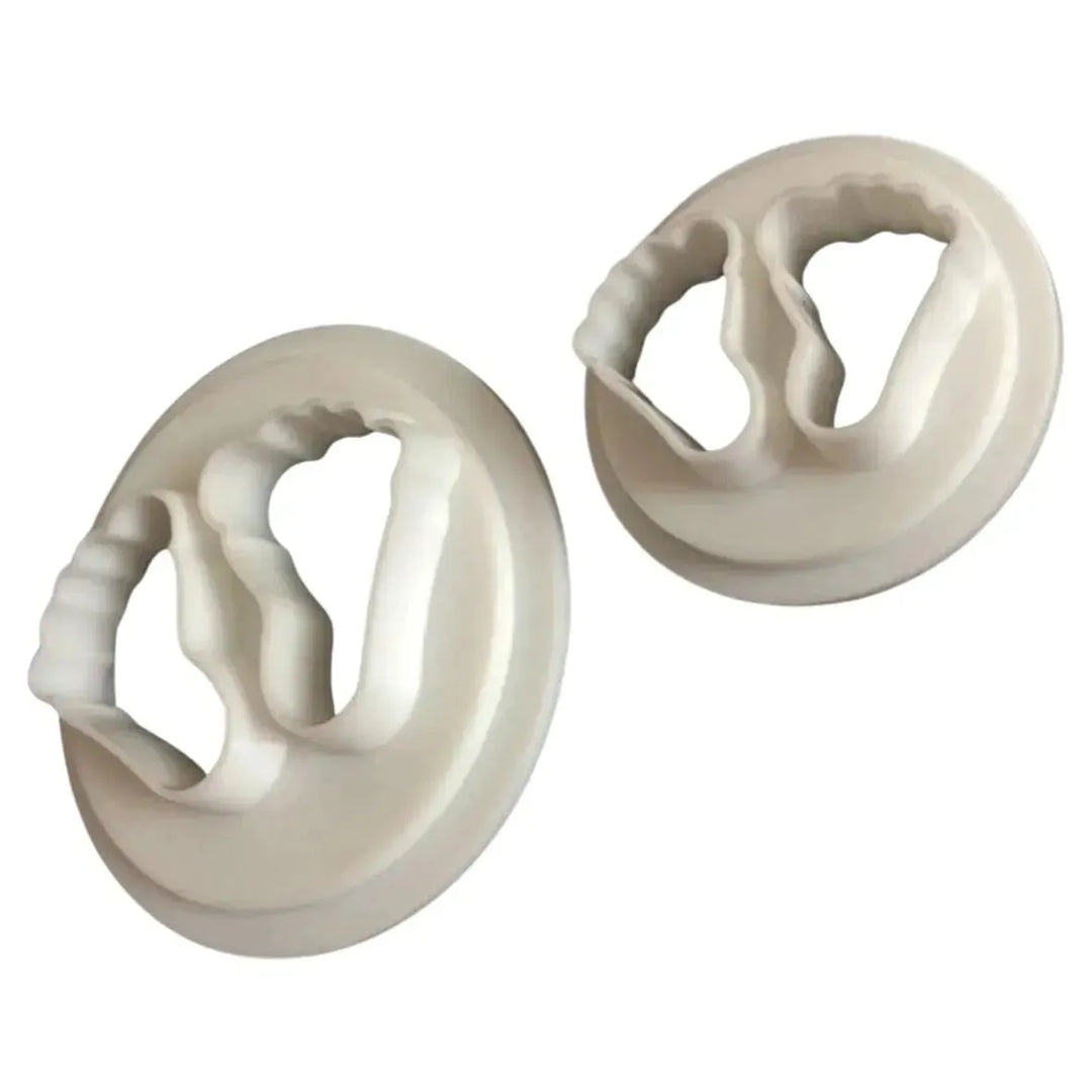2 Pcs Baby Feet Fondant Cutter Set – Plunger Cookie Cutters for Fondant, Gum Paste & Baking Decoration