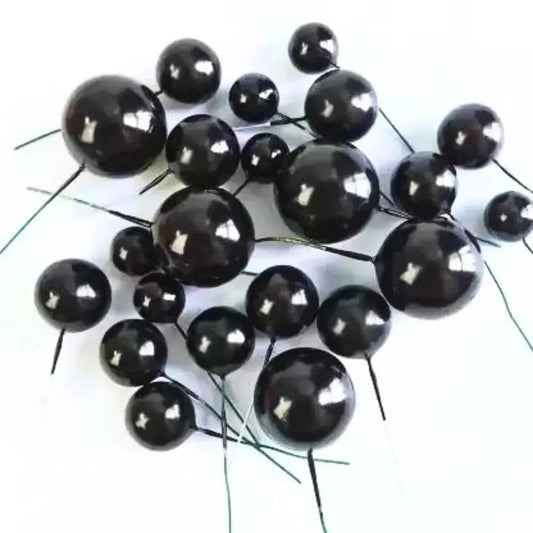Black Faux Ball Cake Topper - Pack of 20 Pieces