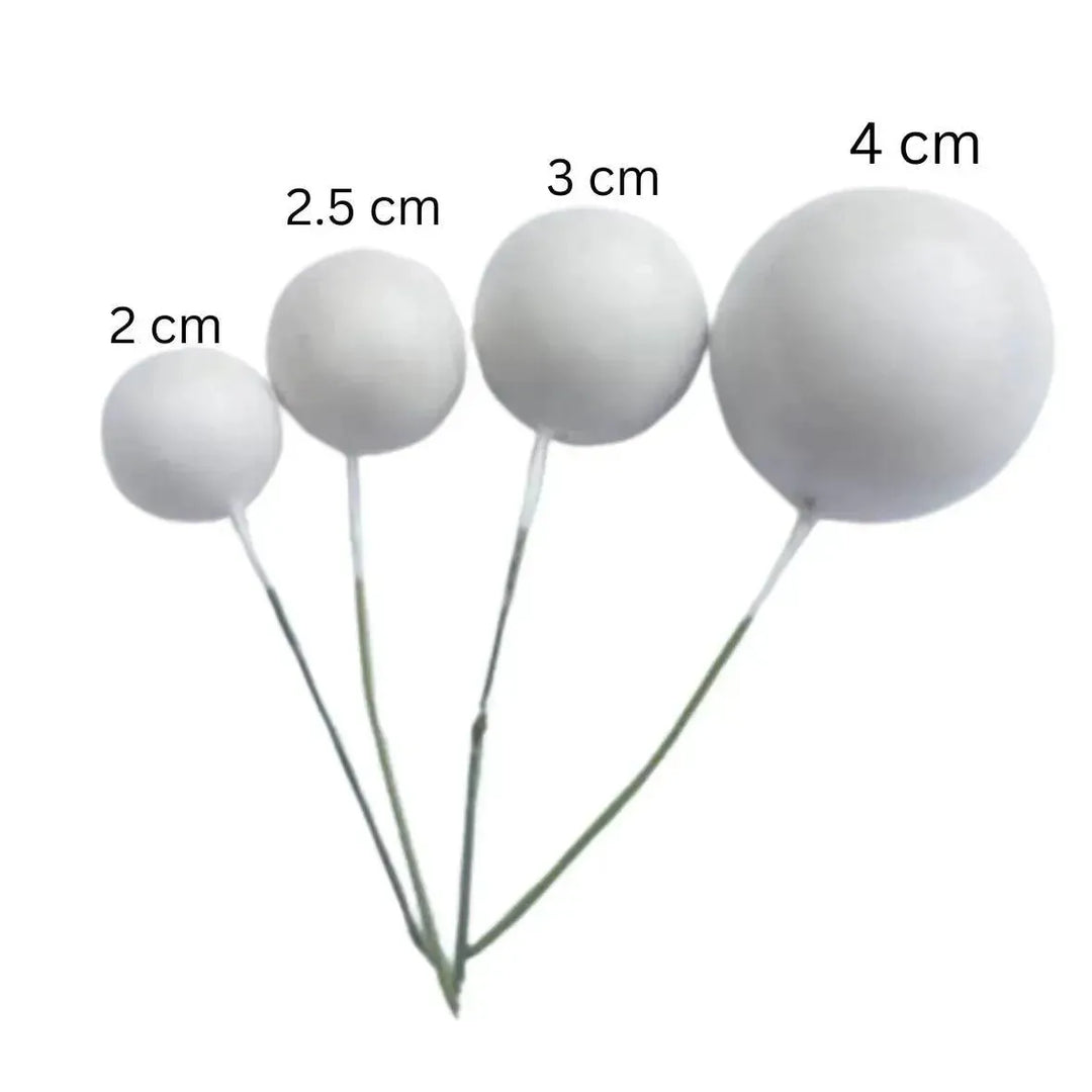 White Faux Ball Cake Topper - Pack of 20 Pieces
