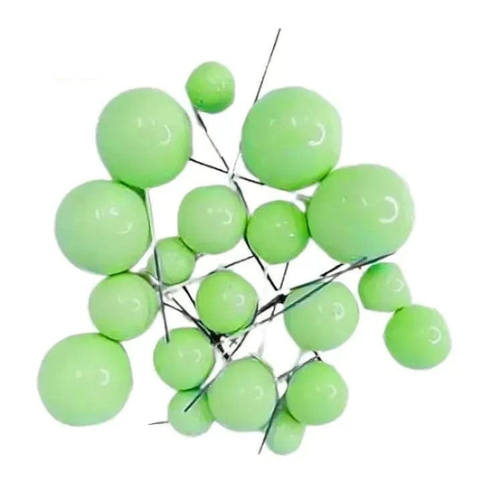 Light Green Faux Ball Toppers Pack of 20 Pcs (Mix