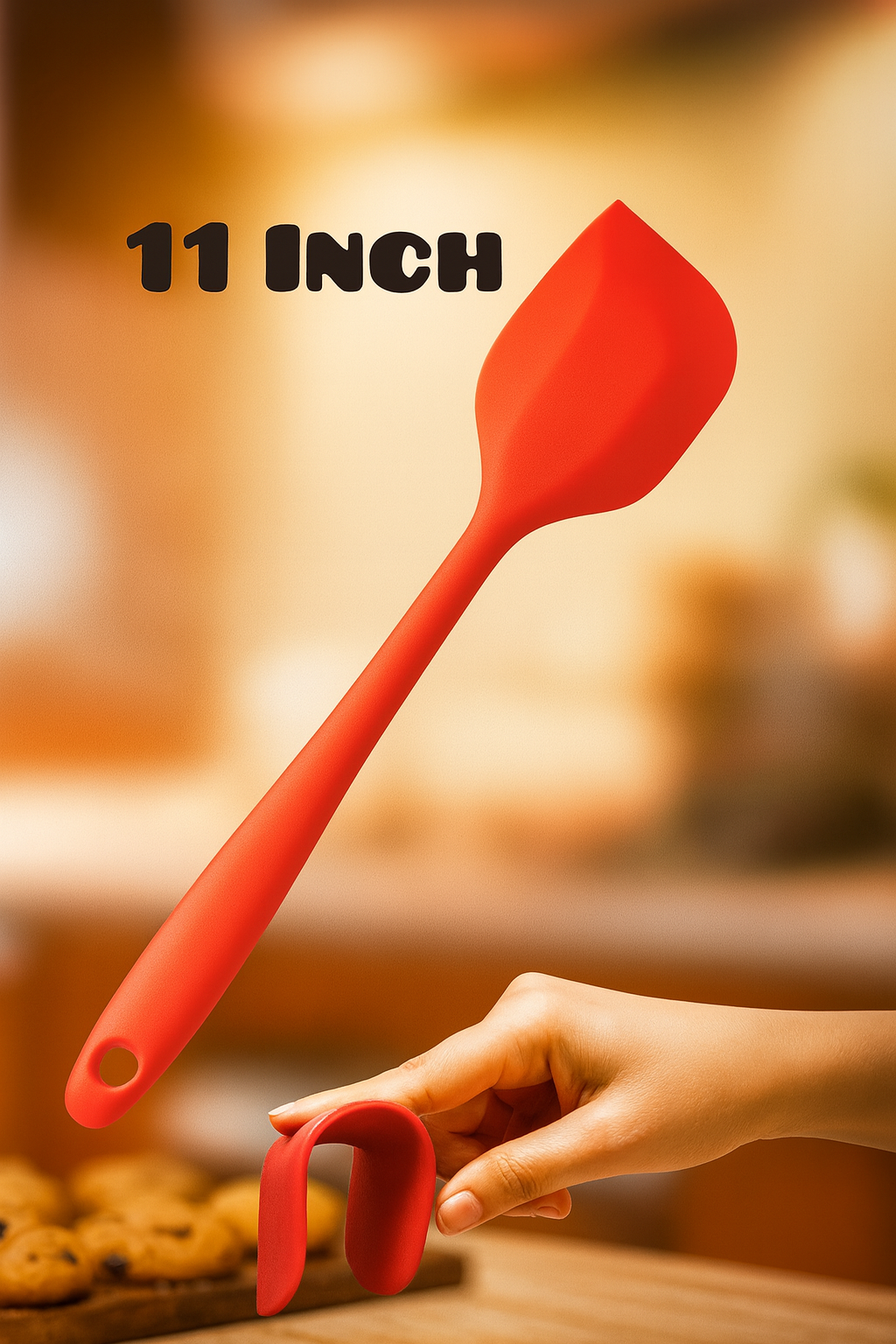 Heavy Duty 11 Inch Silicone Spatula – Baking, Mixing, Cooking Essential.