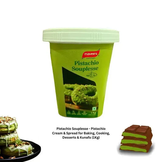 Mavee's Pistachio Souplesse - Pistachio Cream & Spread Pista Puree For Kunafa Chocolate & Desserts (1Kg)