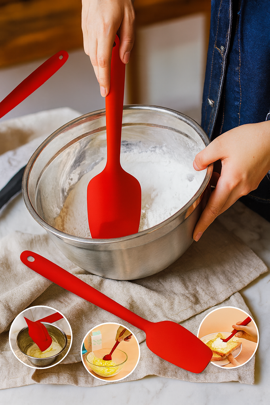 Heavy Duty 11 Inch Silicone Spatula – Baking, Mixing, Cooking Essential.
