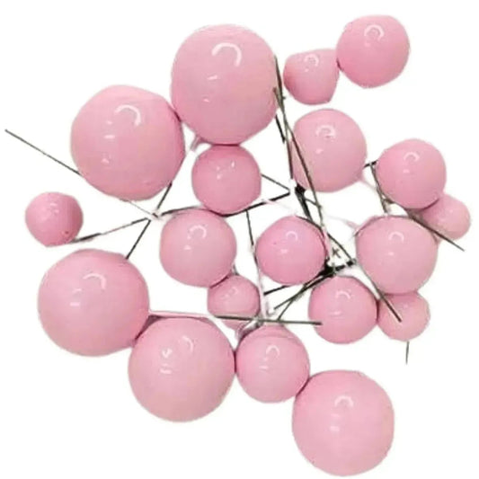 Pink Faux Ball Cake Topper - Pack of 20 Pieces