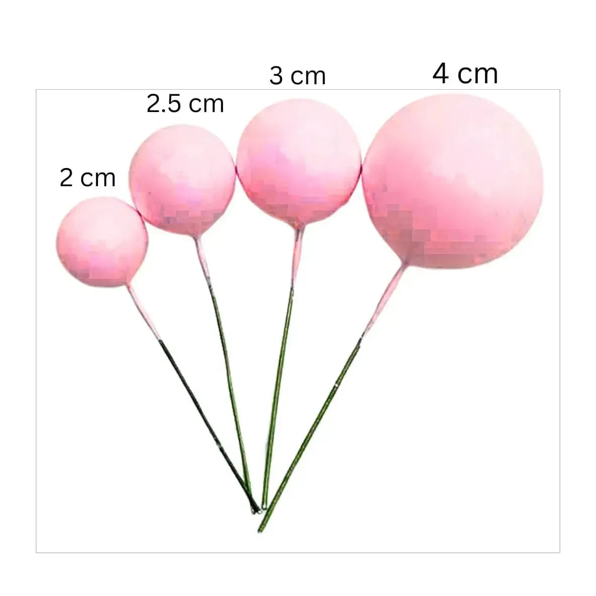 Pink Faux Ball Cake Topper - Pack of 20 Pieces