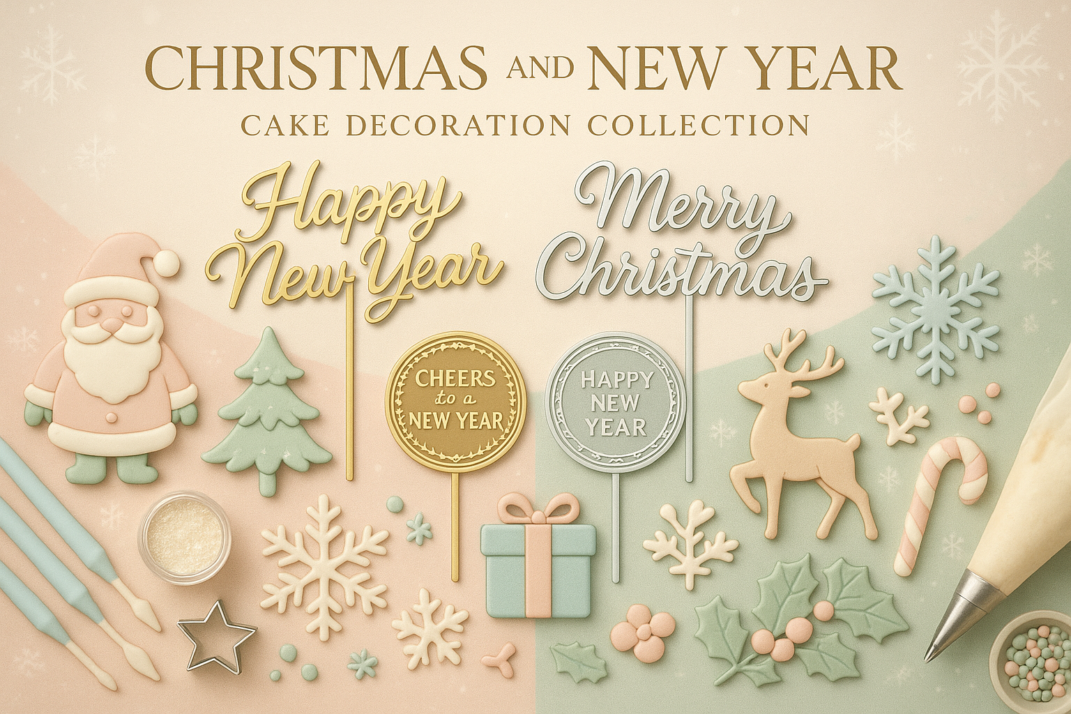 PERPECT REMOVE 2024 , WRITE ABOVE CHRISTAMS AND NEW YEAR CAKE DECORATION COLLECTION.