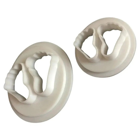 2 Pcs Baby Feet Fondant Cutter Set – Plunger Cookie Cutters for Fondant, Gum Paste & Baking Decoration