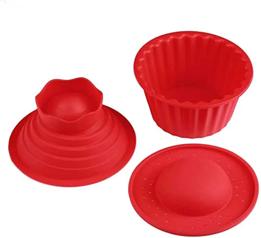 Big Cupcake Mould | 3-Piece Silicone Piñata Cake Mold Set | Giant Cupcake & Surprise Cake Maker