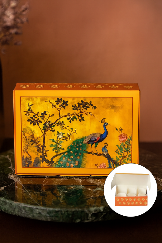 Chocolate Cavity Box – Elegant Peacock Design | Pack of 12