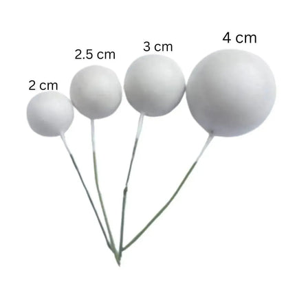 White Faux Ball Cake Topper - Pack of 20 Pieces