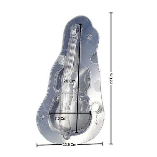 3D Violin/Guitar Polycarbonate Chocolate Mould – Professional Cake & Dessert Decoration Tool