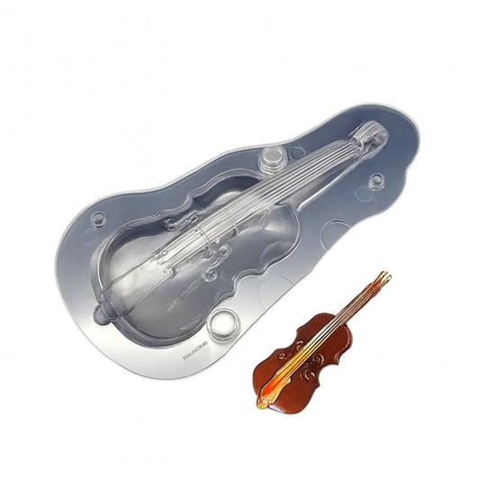 3D Violin/Guitar Polycarbonate Chocolate Mould – Professional Cake & Dessert Decoration Tool