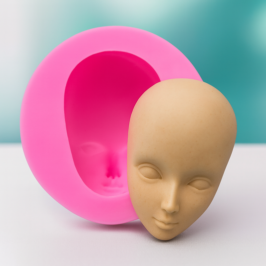 Face Shape Silicone Mould for Fondant, Gum Paste & Clay Crafting.