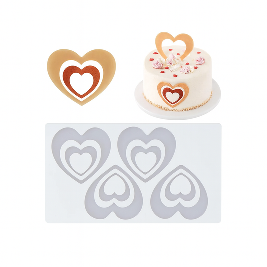 Heart Shaped Silicone Mould – Multi-Cavity Garnishing & Decoration Mat