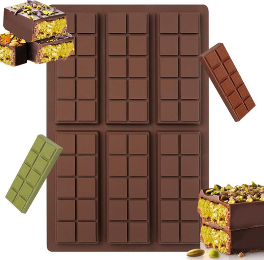6-Cavity Rectangular Chocolate Bar Silicon Chocolate Mould
