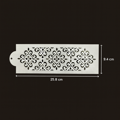 Cake Stencil for Cake Decoration – Floral Pattern (25.8 cm x 9.4 cm)
