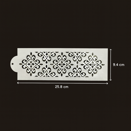 Cake Stencil for Cake Decoration – Floral Pattern (25.8 cm x 9.4 cm)